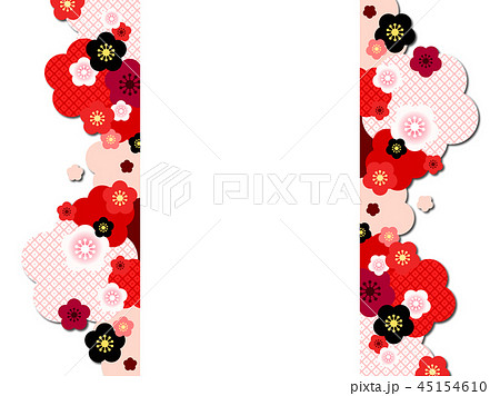 梅と鹿の子もようの背景 梅と鹿の子もようの背景 45154610