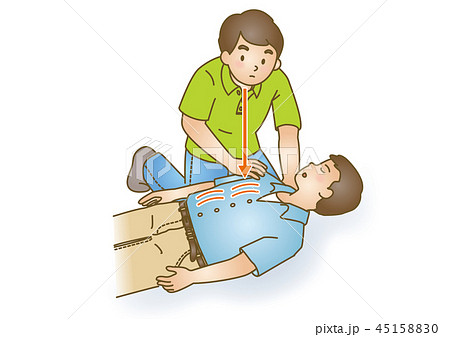 応急手当イラスト72 救急蘇生法のイラスト素材