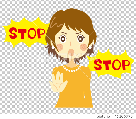 Warning woman warning character 45160776