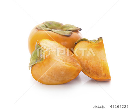 Tropical fruit persimmon. Kaki with leaves Tropical fruit persimmon. Kaki with leaves 45162225