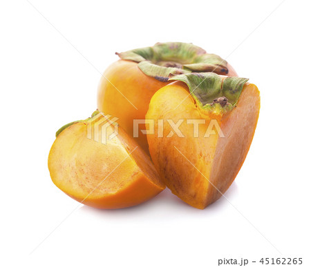 Tropical fruit persimmon. Kaki with leaves Tropical fruit persimmon. Kaki with leaves 45162265