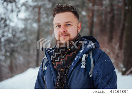 Man Traveler with backpack hiking Travel Lifestyle adventure concept active vacations outdoor Man Traveler with backpack hiking Travel Lifestyle adventure concept active vacations outdoor 45162394