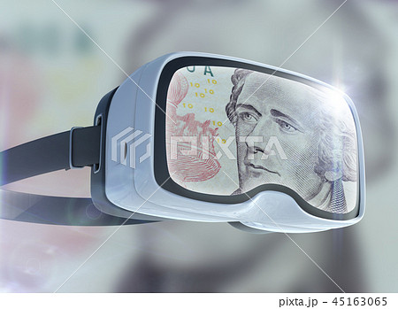 Virtual reality glasses, business, technology, internet and networking concept 45163065
