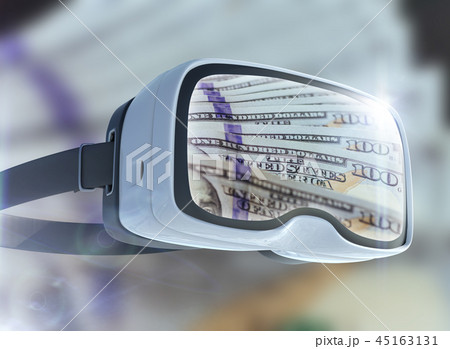 Virtual reality glasses, business, technology, internet and networking concept 45163131