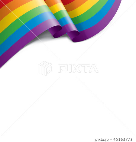 Vector a rainbow flag waving on white background 45163773