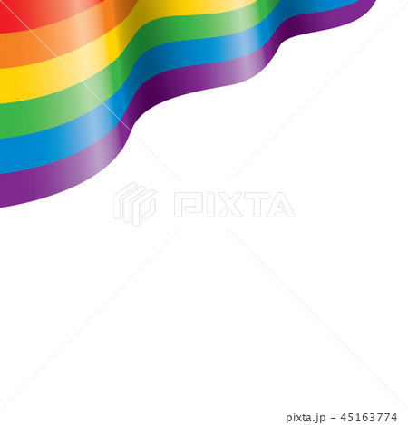 Vector a rainbow flag waving on white background Vector a rainbow flag waving on white background 45163774