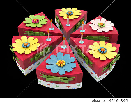 3d Illustration of Holiday triangle Cardboard Cake or pie Box, Packaging For Food, Gift Or Other 3d Illustration of Holiday triangle Cardboard Cake or pie Box, Packaging For Food, Gift Or Other 45164396