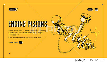 Car engine pistons repair shop vector website 45164583