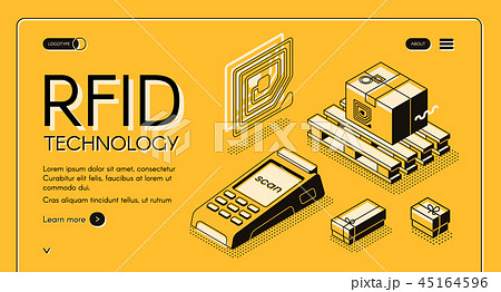 Radio-frequency identification vector web banner 45164596