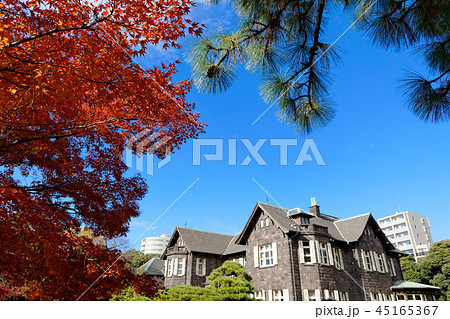 旧古河庭園の洋館と紅葉 旧古河庭園の洋館と紅葉 45165367