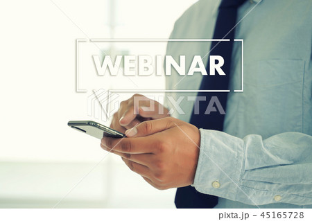 WEBINAR man hand on table Business, coffee, WEBINAR man hand on table Business, coffee, 45165728
