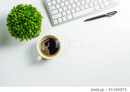 Office desk work space, top view Office desk work space, top view 45166073