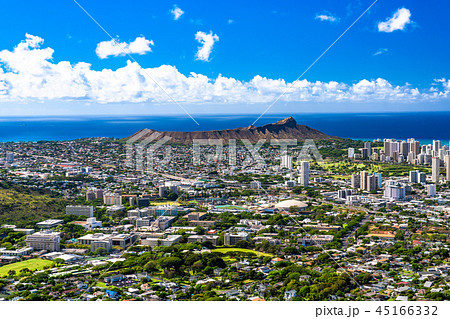 《ハワイ》ホノルルのパノラマ風景・タンタラスの丘より 45166332