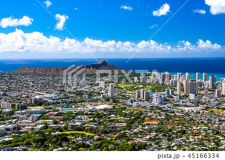 《ハワイ》ホノルルのパノラマ風景・タンタラスの丘より 45166334