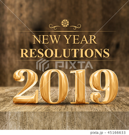 Gold shiny 2019 new year resolutions at woode 45166633