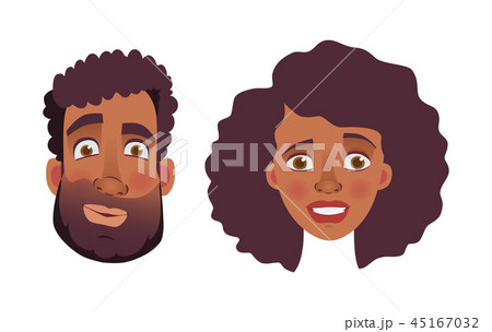 face of African man and woman face of African man and woman 45167032