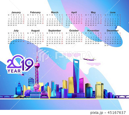 2019 calendar neon city 45167637