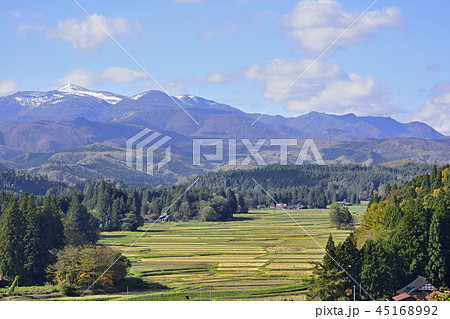 秋　骨寺村荘園遺跡地区と栗駒山 45168992