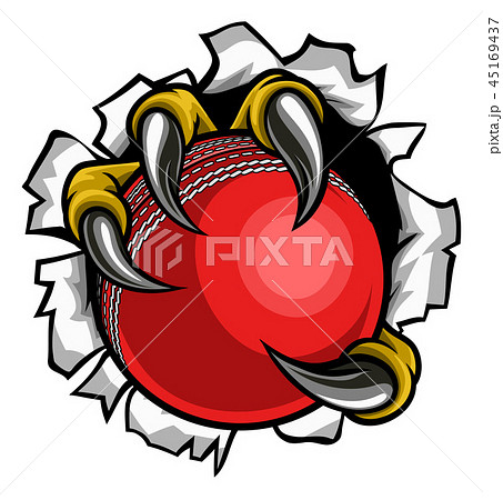 Cricket Ball Eagle Claw Talons Tearing Background Cricket Ball Eagle Claw Talons Tearing Background 45169437