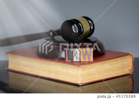 Law word from colored wooden letters 45170389
