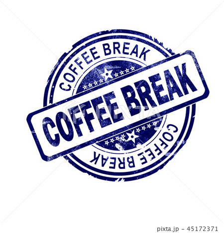 Coffee break word with blue round stamp 45172371