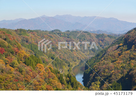 蘇陽峡の紅葉 の写真素材