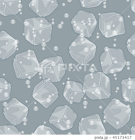 Ice cubes and soda bubbles seamless pattern. 45173417