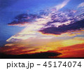 夕焼け空の風景絵画 45174074