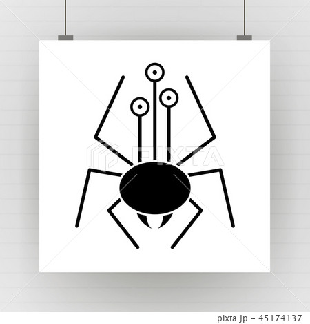 Cartoon spider silhouette with eyes vector Cartoon spider silhouette with eyes vector 45174137