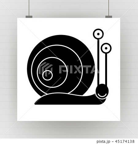 silhouette of a snail on a brick wall vector silhouette of a snail on a brick wall vector 45174138
