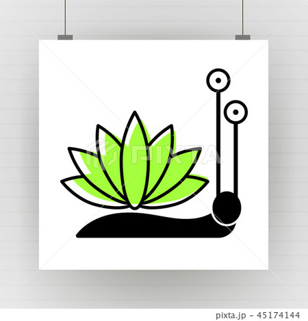 Silhouette of cartoon snail with eyes Silhouette of cartoon snail with eyes 45174144