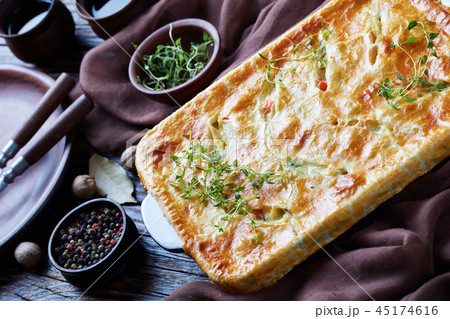 Homemade Chicken Pot Pie, top view 45174616