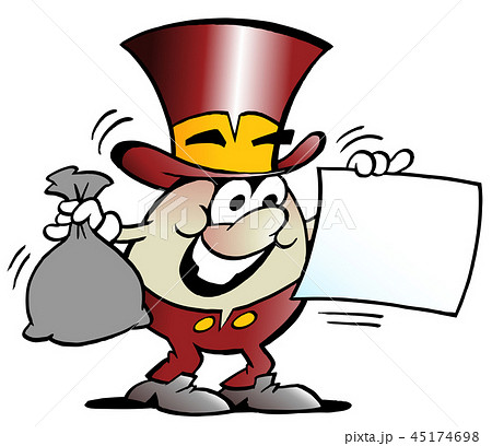 Golden Egg Mascot looking at a Financial Contract Golden Egg Mascot looking at a Financial Contract 45174698