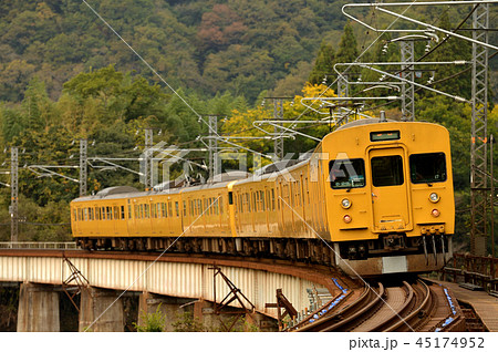 伯備線を走る食パン顔の115系普通6両 伯備線を走る食パン顔の115系普通6両 45174952