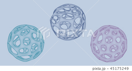 Abstract 3d sphere set with holes. 45175249