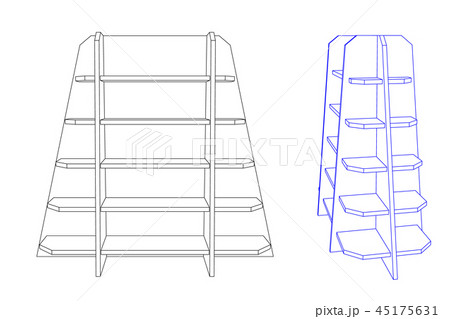 Empty showcase. Vector outline illustration. Empty showcase. Vector outline illustration. 45175631