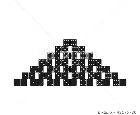Pyramid of dominoes. Isolated on white Pyramid of dominoes. Isolated on white 45175720