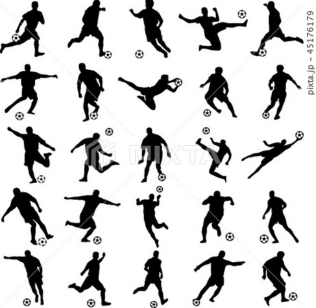 Soccer Players Silhouettes Collectionのイラスト素材