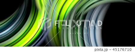 Background abstract design, flowing mixing liquid color waves on black Background abstract design, flowing mixing liquid color waves on black 45176710