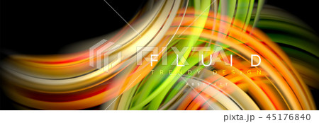 Mixing color waves on black, liquid flowing shapes 45176840