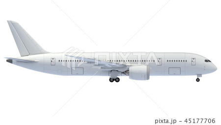 Commercial jet plane. 3D render. Right Side view Commercial jet plane. 3D render. Right Side view 45177706