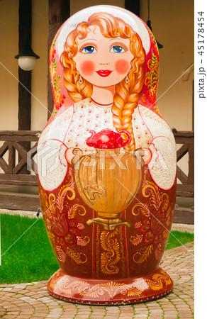 huge nesting doll matryoshka on the territory of the exhibition complex 45178454