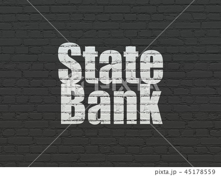 Banking concept: State Bank on wall background Banking concept: State Bank on wall background 45178559