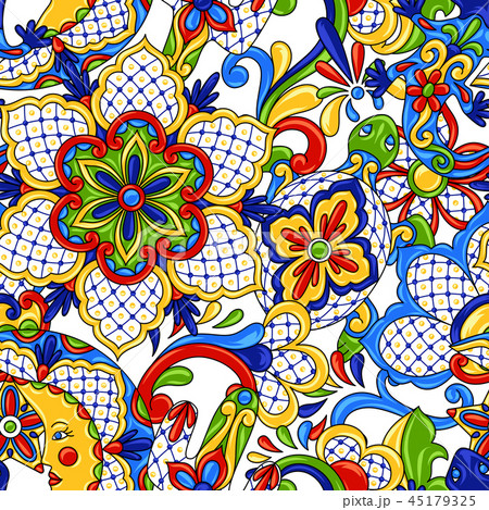 Mexican Seamless Pattern のイラスト素材