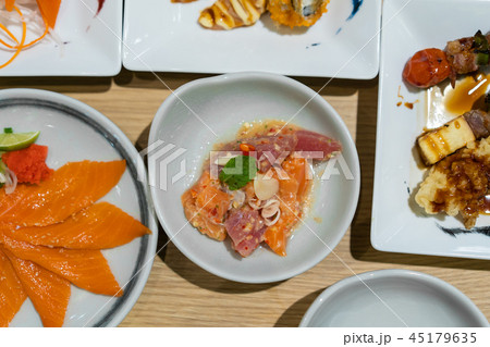 salmon sashimi, japanese food salmon sashimi, japanese food 45179635