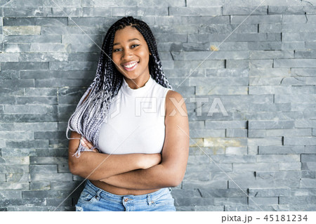 young pretty african-american girl posing young pretty african-american girl posing 45181234