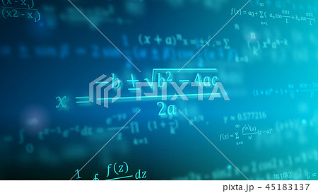 Mathematical Formulas Floating In Perspectiveのイラスト素材