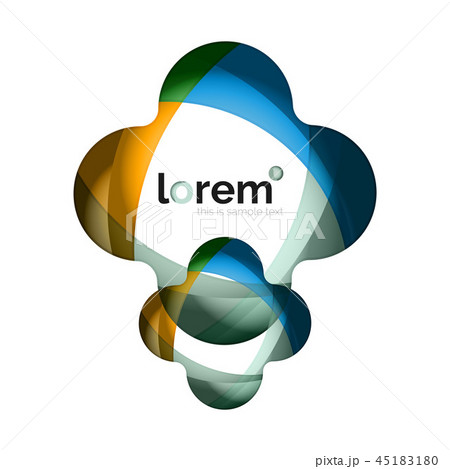 Abstract geometric design logo made of flowing elements Abstract geometric design logo made of flowing elements 45183180