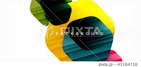 Glossy color hexagons modern composition background, shiny glass design 45184710