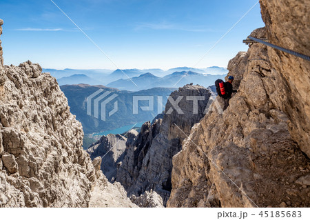 Male mountain climber on a Via Ferrata 45185683